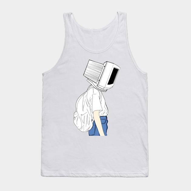 Coder girl computer head Tank Top by avogel